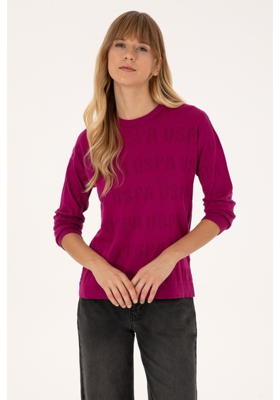 U.S. Polo Assn. Kadın Menekşe Bisiklet Yaka Kazak 50309651-VR037
