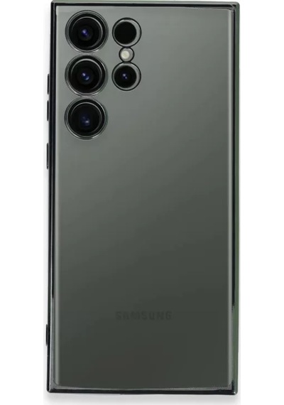 Newface Samsung Uyumlu Galaxy S23 Ultra Kılıf Razer Lensli Silikon - Yeşil Resimdeki