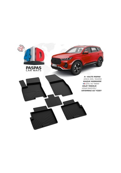 Chery Tiggo 7 Pro 4d Araca Özel Havuzlu Kauçuk Paspas 2022 Üzeri