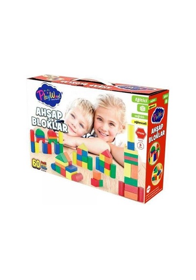 Playwood Ahşap Eğitici Renkli Bloklar 60 Parça Ony-400