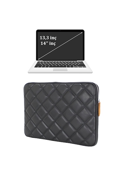 Case Club Apple Uyumlu MacBook Air Pro 13-14" Su Geçirmez Laptop Kılıfı Siyah