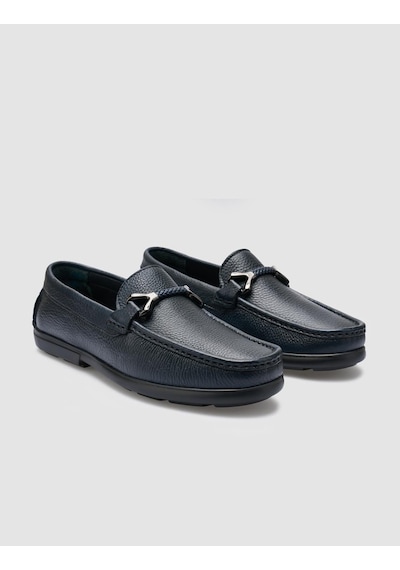 Cabani Tivra %100 Hakiki Deri Lacivert Toka Detaylı Erkek Loafer