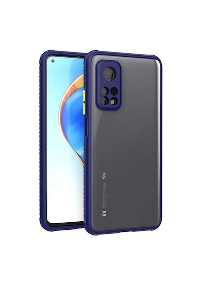 Kilifone - Mi 10t Pro 5g Uyumlu Kılıf Arkası Şeffaf Renkli Kenarlı Kaff Kapak - Mor - T16912