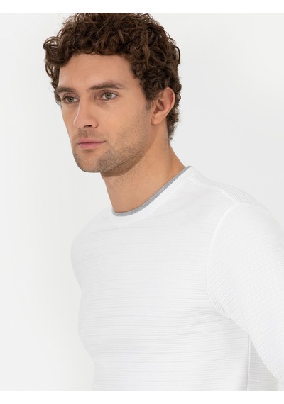 Beyaz Dokulu Sweatshirt