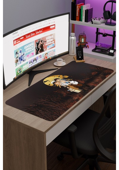 Ateşböceklerinin Mezarı Anime V5 - 90x40 Xxl Gaming Kauçuk Kaymaz Taban Mouse Pad Fare Altlığı