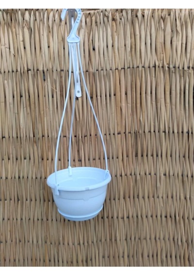 Tr Safir Makrome Saksı 1 7 Lt 2 Adet Beyaz Renkli Askılı Plastik Çiçek Saksısı 6998 Genel