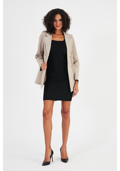 Alexandergardı Ekoseli Astarsız Cepli Kruvaze Blazer Ceket B24-00202 001