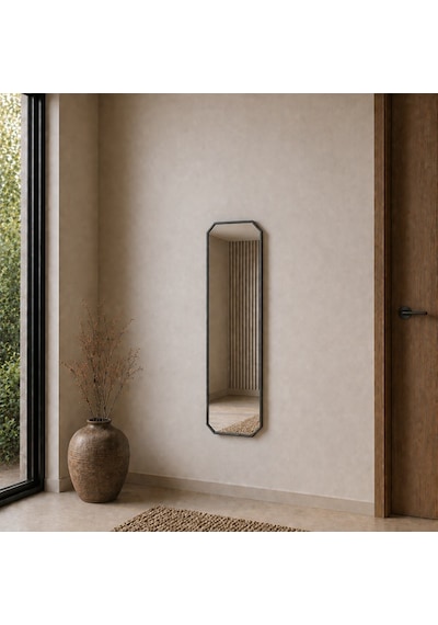 Modern Banyo Aynası 120x40 Cm Minimalist Dekoratif Duvar Aynası Modelleri Gri