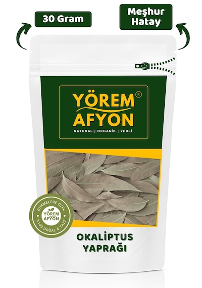 Yörem Afyon Meşhur Hatay Yayladağı Okaliptus Yaprağı, Çölkurtaran, Sıtma Ağacı 30gr.