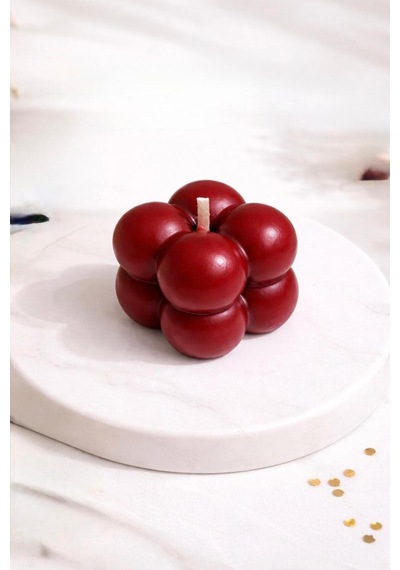 Şeffaf Kutulu Küçük Kırmızı Bubble Mum-doğal %100 Soya Wax Dekor Mum Düğün, Nişan,kına, Hediyelik Kırmızı