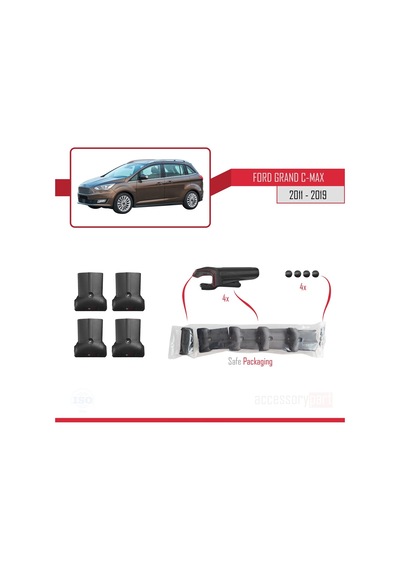 Ford Grand C-Max 2011-2019 Arası Fly Model Ara Atkı Tavan Barı Gr