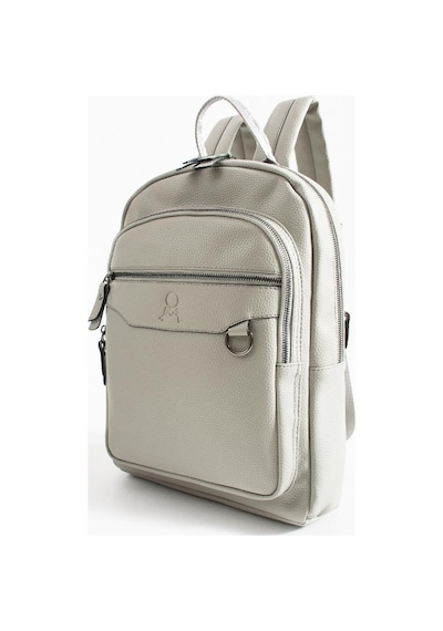Unisex Sırt Çantası 38 24 Cm Suni Deri Laptop Bölmeli Business Evrak Çantası Mega Bag Gri