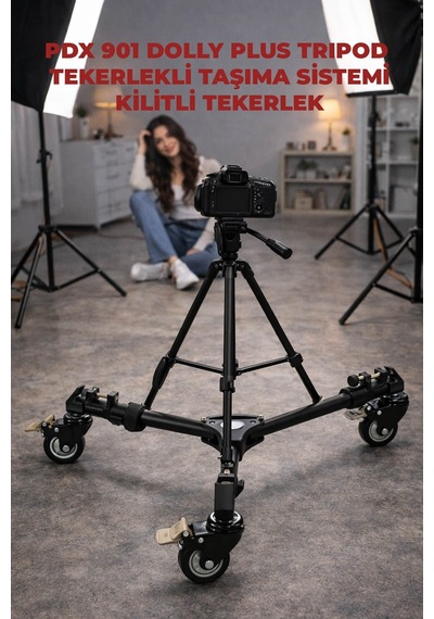 Pdx 901 Dolly Plus Tripod Tekerlekli Taşıma Sistemi Kilitli Tekerlek
