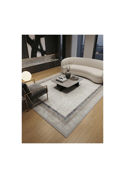 Soneva Serisi Sık Akrilik İplik Dokuma 200 X 300 6m2 Dokuma Halı Bej/gri