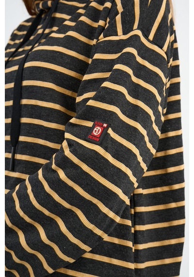 Alexander Gardi Çizgili Kapüşonlu Sweatshirt Unx-00242-wn Sarı - Siyah