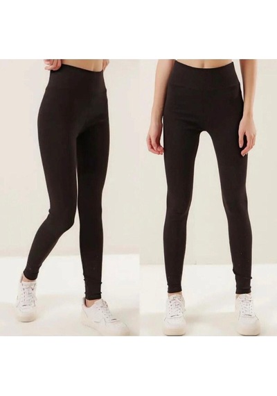 Kadın Içi Polar - Peluş Yüksek Bel Fit Termal Tayt SiYAH