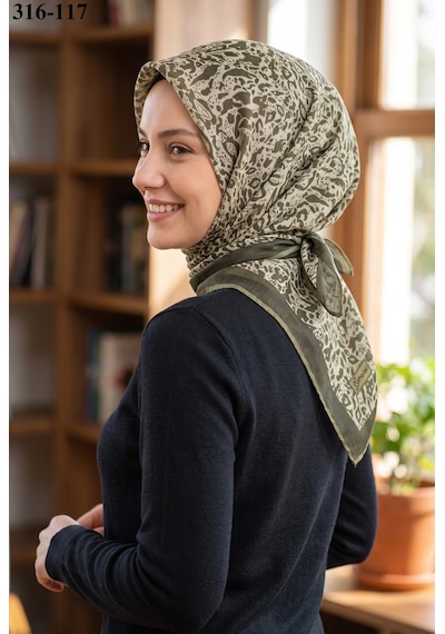 Sharell Desenli Soft Pamuk Eşarp 316-117 Çok Renkli
