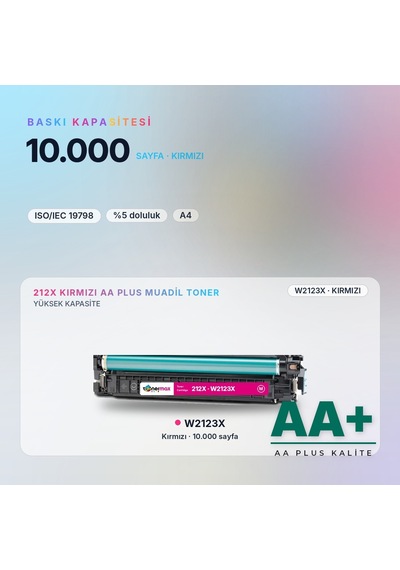 Hp 212x W2123x Kırmızı Uyumlu Toner Aa Plus / Color Laserjet Enterprise M554 / M555 / Mfp M578
