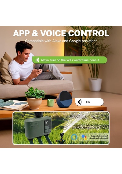 3 Çıkışlı Wifi Sulama Kontrol Ünitesi, Rf 433 Teknolojisi 500m, Bahçe Bilgisayar Sulama Zamanlayıcısı, Yağmur Gecikmeli Programlanabilir Bahçe Su Zamanlayıcısı, Otomatik Ve Manuel Sulama Modu