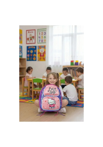 Hello Kitty Kız Çocuk Anaokulu Okul Çantası Pembe Mor Kreş Ve Okul Öncesi Sırt Çantası Yeni Sezon