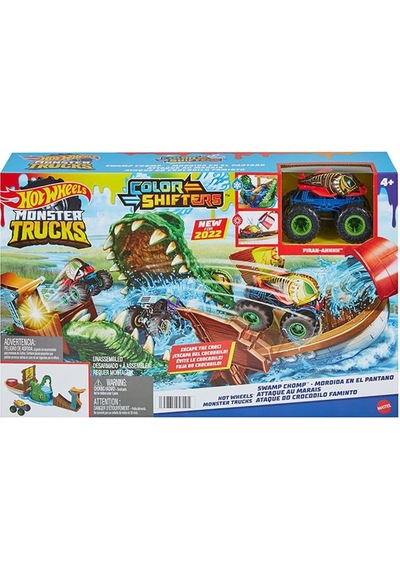 Hot Wheels Monster Trucks Renk Değiştiren Araçlar Timsahdan Kaçış Oyun Seti - Standart Standart