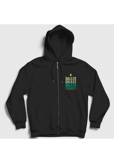 Presmono Unisex Galileo Queen Freddie Mercury Fermuarlı Kapüşonlu Sweatshirt Siyah