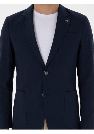 Cacharel Koyu Lacivert Slim Fit Spor Ceket
