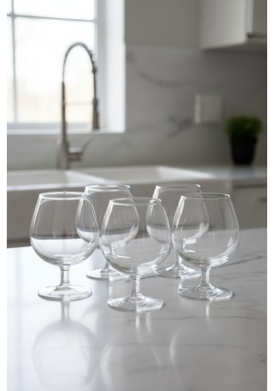 6 Kişilik Cam Kadeh 250 Ml Modern Ve Dekoratif Sunum Beyaz
