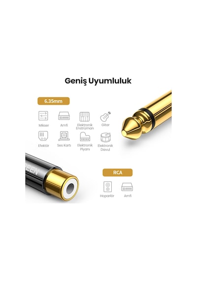 Ugreen 6.35mm to RCA Dönüştürücü Adaptör
