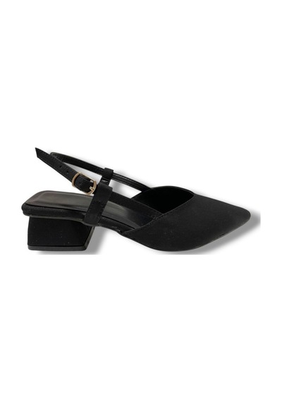C-shoes 6004-25 V Ağız Kısa Topuk Kadın Ayakkab Siyah