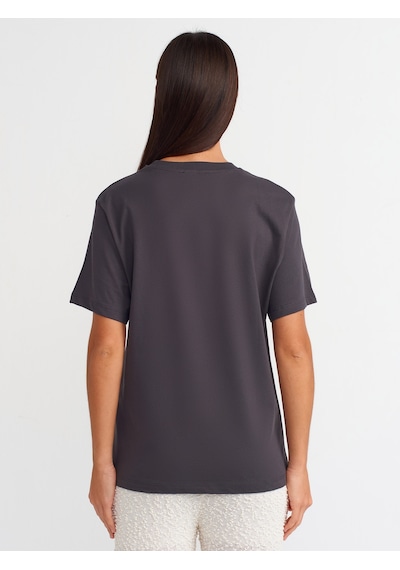 Dilvin Bisiklet Yaka T-shirt 101a31064 Antrasit