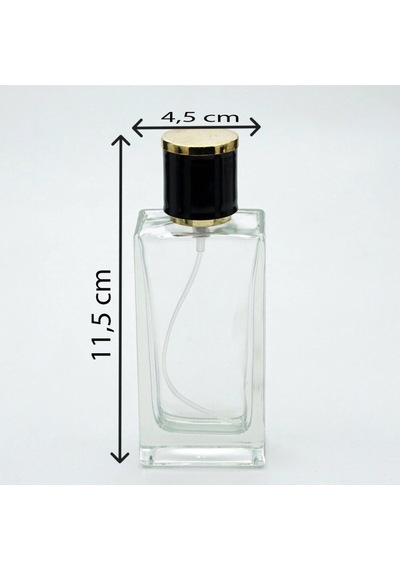 Parfüm Şişesi 50 Ml 10 Adet Şeffaf Dikdörtgen Spreyi Aparat Ile Kapatılan-kolay Kapama Model