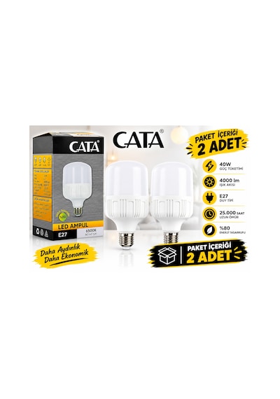 50 W Led Ampul Ct-4262 - Beyaz Işık 2 Adet