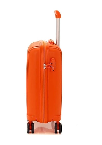 Mçs Bavul Orta Ve Kabin 2li Set Kırılmaz Silikon Valiz V305 Portakal Portakal