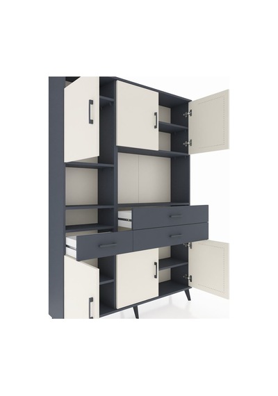 Arges Dolap 9 Raflı 3 Çekmeceli 6 Kapaklı 132x30x195 Antrasit-aytaşı/antrasit Aytası/antrasıt Arges Dolap 9 Raflı 3 Çekmeceli 6 Kapaklı 132x30x195 Antrasit-aytaşı/antrasit Aytası/antrasıt