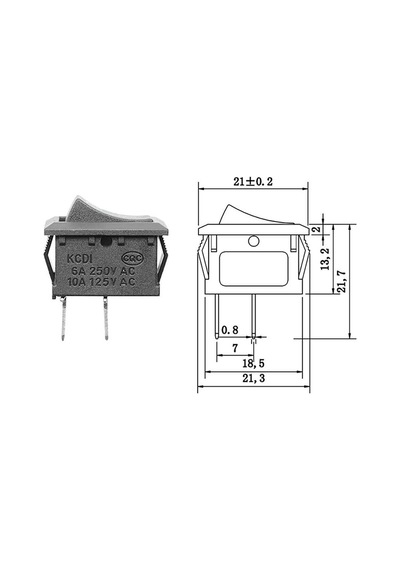 2 Pin Siyah Anahtar Switch Mini Buton Kcd1 Plastik Açma Kapama On / Off