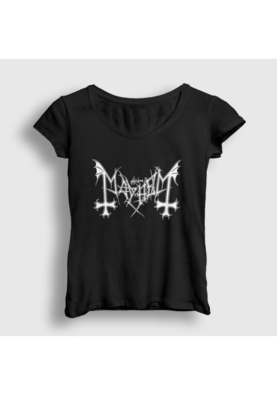 Presmono Kadın Logo Mayhem T-shirt Siyah