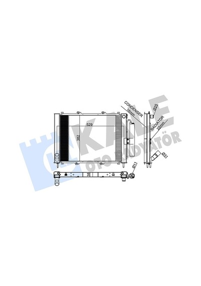 Kale 382400 Radyatör Kondenser Kangoo1.9 Dci 03 Mek Ac Al/al 595x377x40 8200732379-8200267994