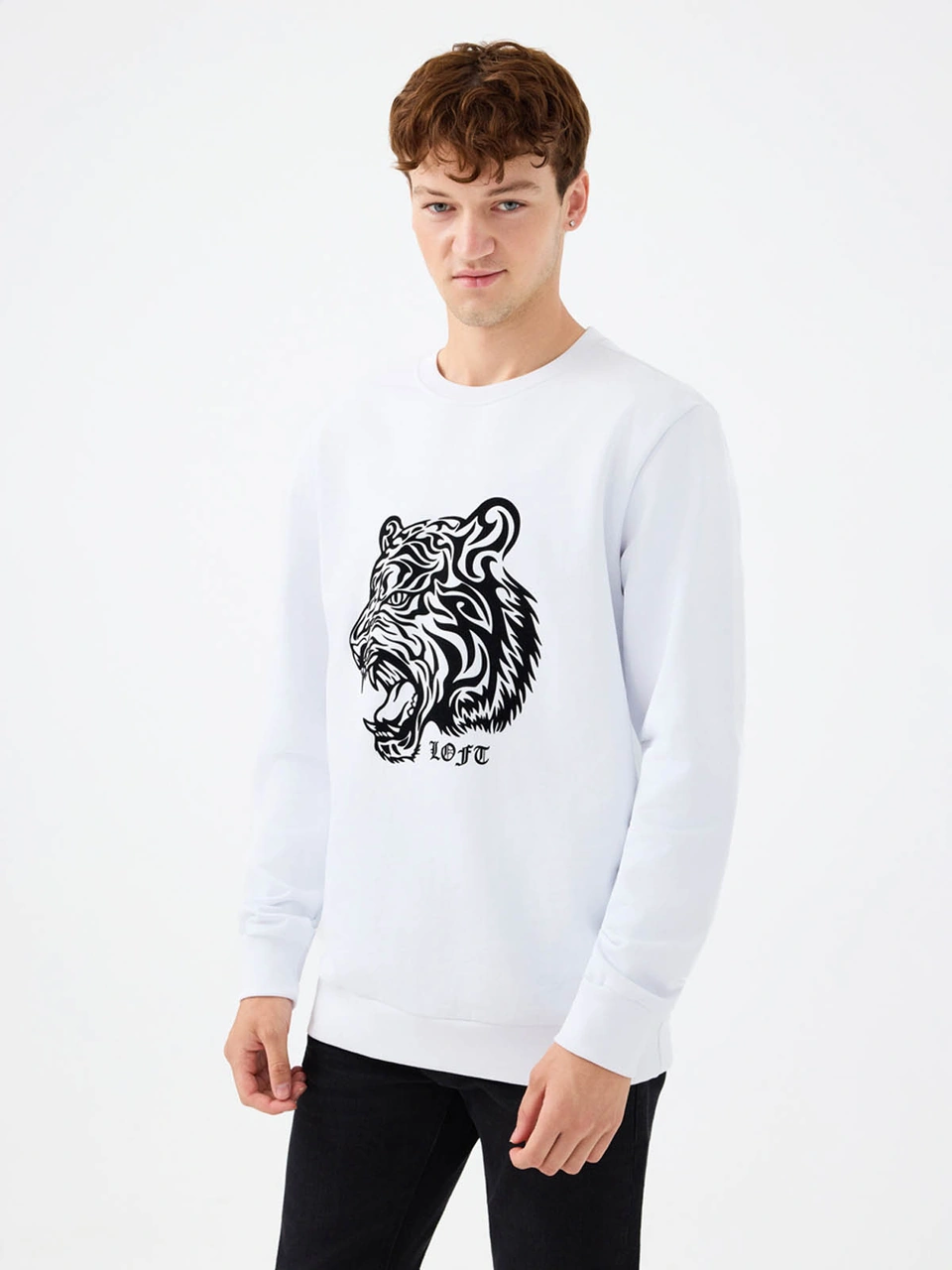 Loft Regular Fit Beyaz Erkek Sweatshirt Lf2041394 Beyaz