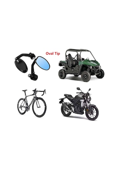 Motosiklet Gidon Bağlantili Ayna Seti Sağ-sol 501403339 Oval-kırmızı Motoparax Renk : Oval-kırmızı