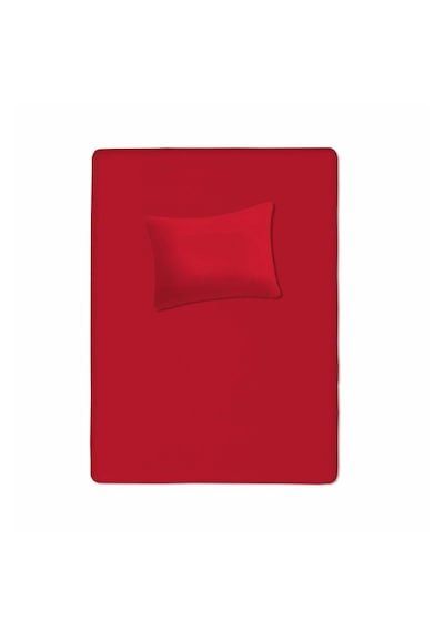 %100 Pamuklu Bebek Aparalı Çarşaf 115x150 + Bebek Yastık Kılıfı 35x45 Kırmızı