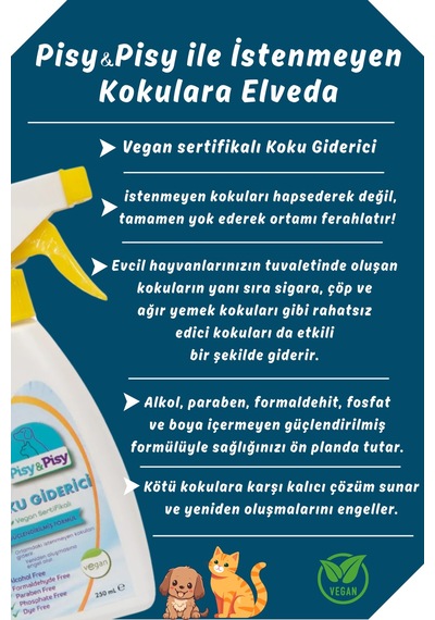 Pısy & Pısy Pisy & Pisy Vegan Sertifikalı Koku Giderici