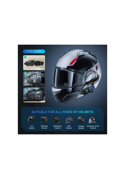 Motosiklet Kaskı İçin Bluetooth Kulaklık 1080p Kameralı İntercom Su Geçirmez 2 Yıl Garantili