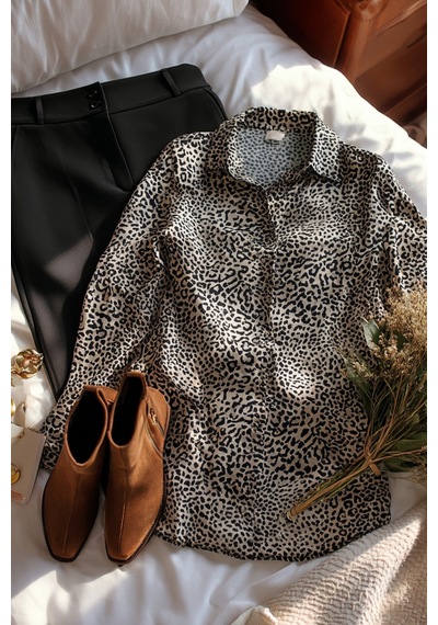 Hanezza Şıklığına Leopar Dokunuşu: Büyük Beden Kadın Pamuklu Viskon Gömlek/tunik Siyah Leo - 517978509 Siyah Leo Hanezza Şıklığına Leopar Dokunuşu: Büyük Beden Kadın Pamuklu Viskon Gömlek/tunik Siyah Leo - 517978509 Siyah Leo