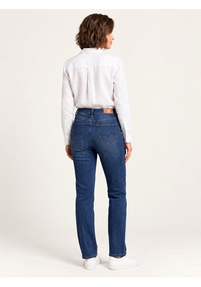 22985-73609 Kadın Straıght Fit Hıgh Rıse Denim Pantolon 22985-73609 Koyu Mavi