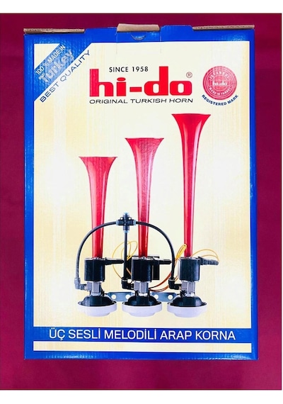 Ahmet Otomotiv 3 Borulu Melodili Saydırmalı Arap Korna 12 Volt