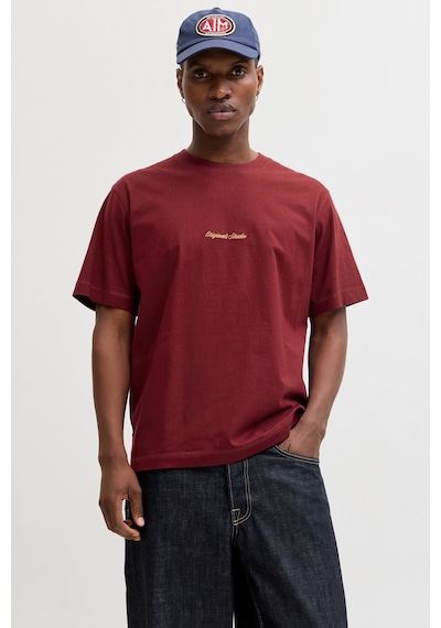 Jack & Jones Erkek T Shirt 12282892 Bordo