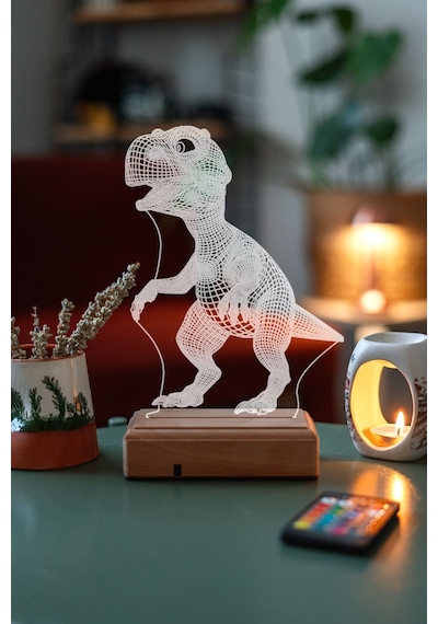 Özel Tasarım Dinazor 3D Led Lamba