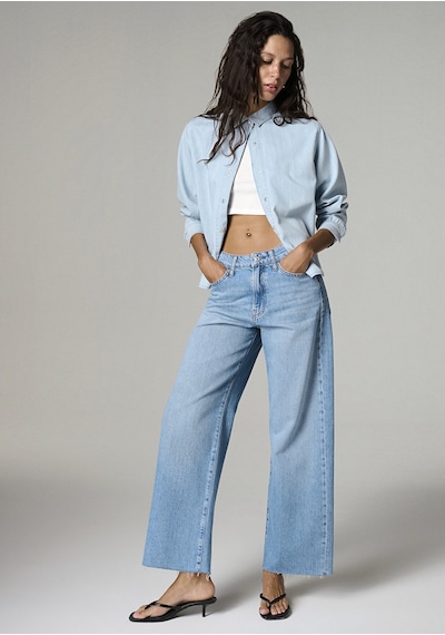 Mavi - Genova Classic Denim Puslu Açık Mavi Jean Pantolon 1021023-a3164