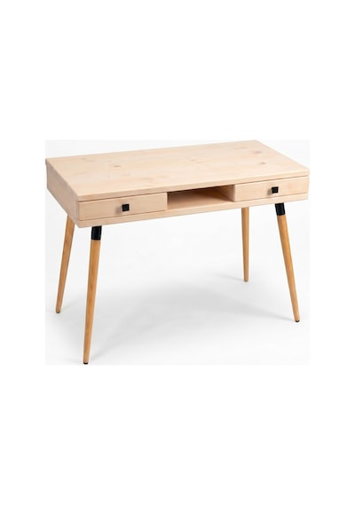 Mobenta Modest Desk: Masif Çalışma & Laptop Masası 2 Çekmece 1 Bölme - 120x60 Bz Krem
